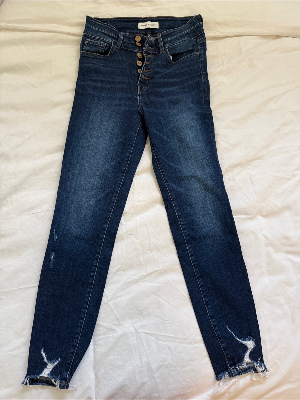 Flying Monkey Dark Blue Distressed Skinny Jeans